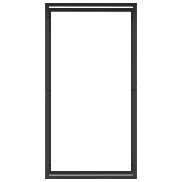 vidaXL &Eacute;tag&egrave;re &agrave; bois de chauffage Noir mat 80 x 28 x 154 cm Acier