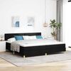 vidaXL Lit &agrave; ressort LED avec matelas avec LED Noir 200 x 200 cm tissu