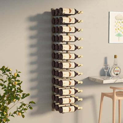vidaXL Casier à vin mural pour 36 bouteilles Doré Fer