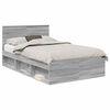 vidaXL Cadre de lit Gris Sonoma 120 x 200 cm Pin massif