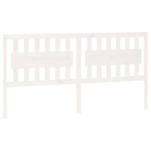 vidaXL T&ecirc;te de lit Blanc 185,5x4x100 cm Bois massif de pin
