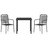 vidaXL Ensemble de salle &agrave; manger pour jardin 3 pcs Noir