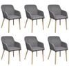 vidaXL Chaises &agrave; manger lot de 6 gris clair tissu et ch&ecirc;ne massif