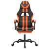 vidaXL Chaise de jeu avec repose-pied Noir et orange Similicuir