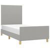 vidaXL Cadre de lit sans matelas gris clair 100x200 cm tissu