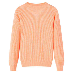 Pull-over tricot&eacute; pour enfants orange vif 128
