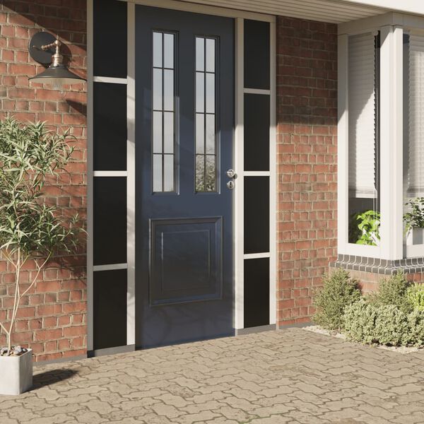 vidaXL Films pour fen&ecirc;tre 5 pcs statique d&eacute;poli noir PVC