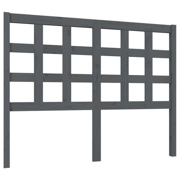 vidaXL T&ecirc;te de lit Gris 125,5x4x100 cm Bois massif de pin