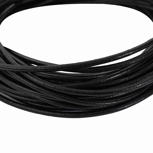 vidaXL Corde en Cuir Noir &Oslash;2,5 mm x 50 m Cuir