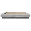 vidaXL Cadre de lit et lumi&egrave;res LED sans matelas sonoma gris 120x190cm