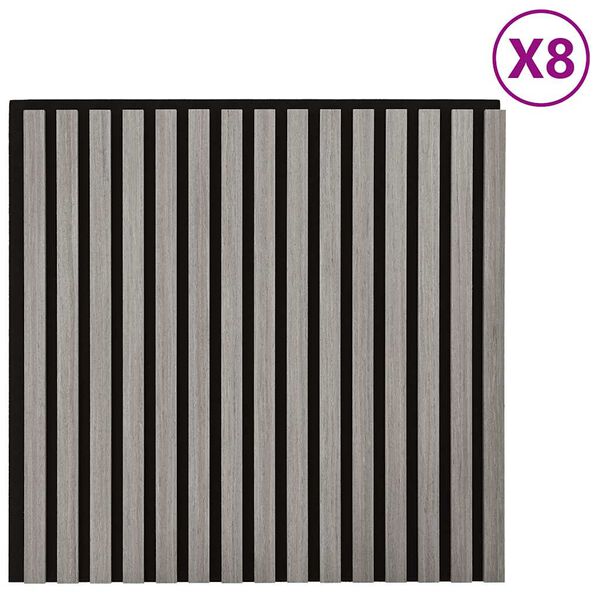 vidaXL Panneaux muraux acoustiques 8pcs lattes 60,5x60cm placage chêne