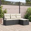 vidaXL Ensemble de Canap&eacute;s avec coussin 4 pcs Noir et Cr&egrave;me polyrotin
