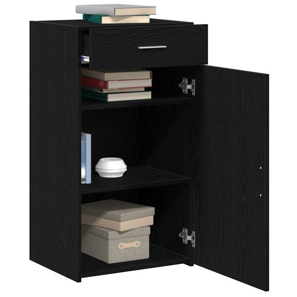 vidaXL Buffet avec tiroir Ch&ecirc;ne noir 50 x 42,5 x 93 cm