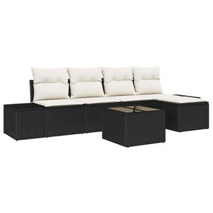 vidaXL Ensemble de canap&eacute; de jardin 5 pcs Marron et Cr&egrave;me polyrotin