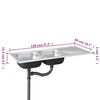 vidaXL &Eacute;vier de cuisine &agrave; double &eacute;vier argent&eacute; 1200x500x155 mm inox