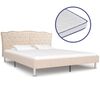 vidaXL Lit avec matelas &agrave; m&eacute;moire de forme Beige Tissu 160x200 cm