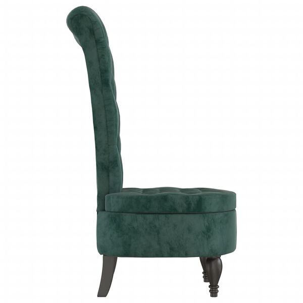 vidaXL Chaise à dossier haut vert foncé velours conception de bouton