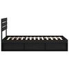 vidaXL Cadre de lit avec t&ecirc;te de lit Noir 75 x 190 cm Pin massif