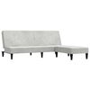 vidaXL Canap&eacute;-lit &agrave; 2 places avec tabouret Gris clair Tissu microfibre