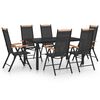 vidaXL Ensemble &agrave; manger de jardin 7 pcs Aluminium Noir