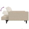 vidaXL Canap&eacute;-lit &agrave; 2 places avec tabouret Cr&egrave;me Tissu microfibre