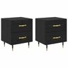 vidaXL Cabinet de chevet 2 pi&egrave;ces Ch&ecirc;ne noir 40 x 35 x 47,5 cm