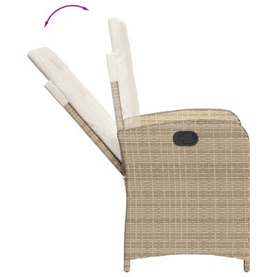 vidaXL Ensemble à manger de jardin avec coussins 5pcs Beige poly rotin