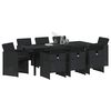 vidaXL Ensemble de salle &agrave; manger pour jardin 9 pcs Noir polyrotin