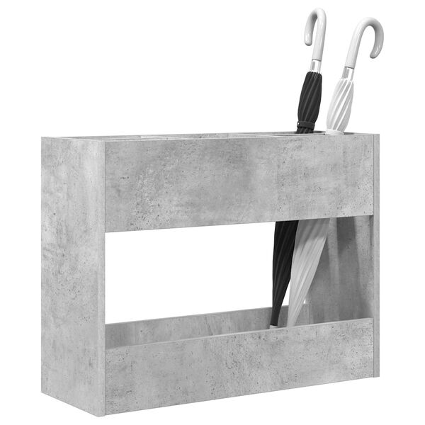 vidaXL Porte-parapluie Gris b&eacute;ton 65 x 24 x 50 cm Bois d'ing&eacute;nierie