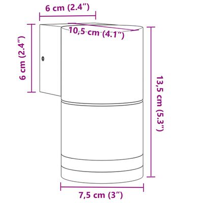 vidaXL Applique murale d'extérieur aluminium moulé sous pression