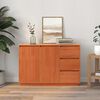 vidaXL Buffet avec tiroir Ch&ecirc;ne brun 111 x 34 x 75 cm Pin massif