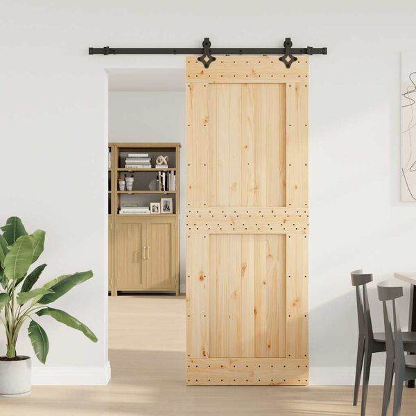 vidaXL Porte coulissante et kit de quincaillerie 85x210 cm pin massif