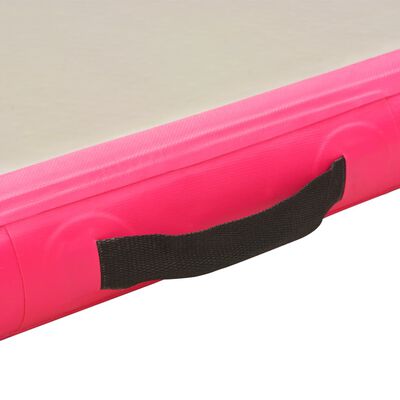 vidaXL Tapis gonflable de gymnastique avec pompe 700x100x10cm PVC Rose