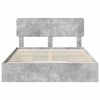 vidaXL Lit de Rangement Gris b&eacute;ton 150 x 200 cm Bois d'ing&eacute;nierie