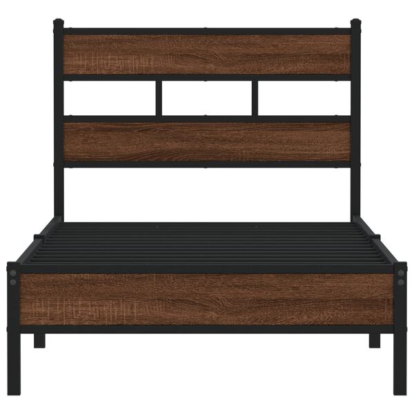 vidaXL Cadre de lit sans matelas ch&ecirc;ne marron 100x200 cm