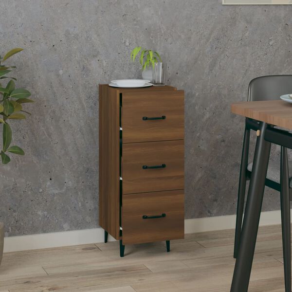 vidaXL Buffet Ch&ecirc;ne marron 34,5x34x90 cm Bois d'ing&eacute;nierie