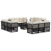 vidaXL Ensemble de canap&eacute; de jardin 13 pc 12 place Noir polyrotin