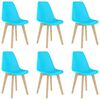 vidaXL Chaises &agrave; manger lot de 6 bleu plastique