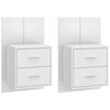vidaXL Tables de chevet murales 2 pcs Blanc brillant