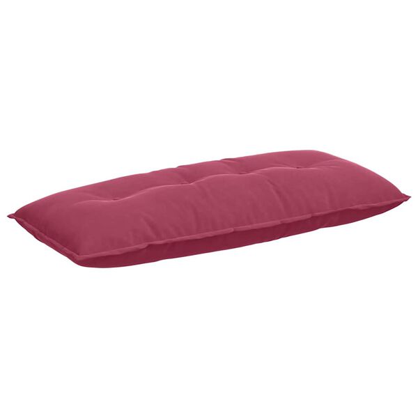 vidaXL Coussin de Dos Bordeaux 120 x 50 cm Tissu en velours c&ocirc;tel&eacute;
