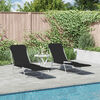 vidaXL Chaises longues pliables lot de 2 Acier et tissu Noir