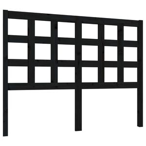 vidaXL T&ecirc;te de lit Noir 125,5x4x100 cm Bois massif de pin