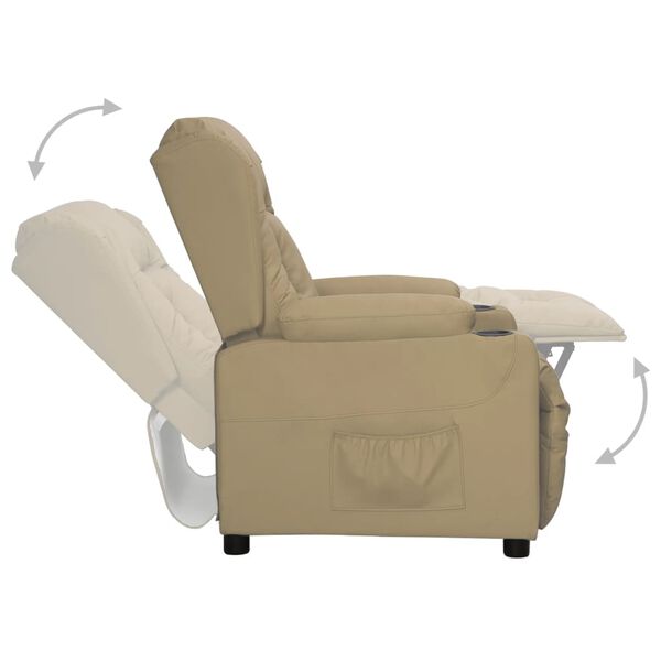 vidaXL Fauteuil inclinable Cappuccino Similicuir