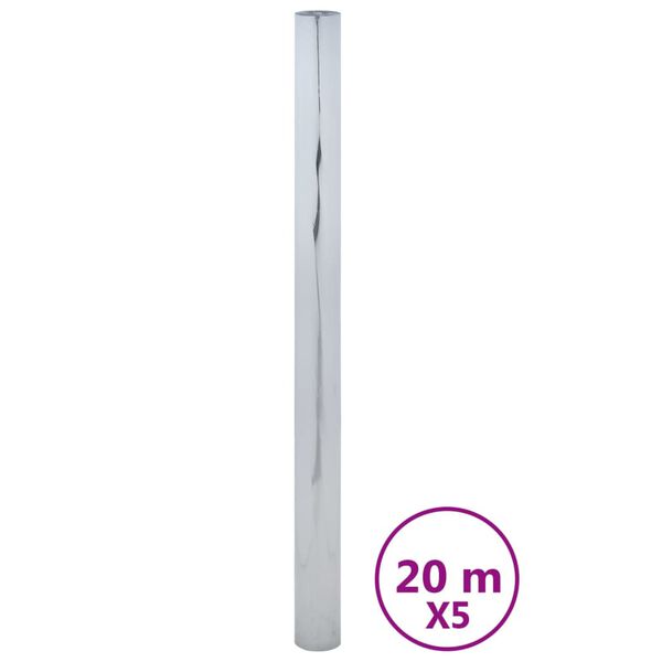 vidaXL Films solaires 5 pcs effet r&eacute;fl&eacute;chissant statique argent&eacute; PVC