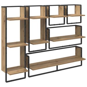 vidaXL Ensemble d'&eacute;tag&egrave;res murales 6 pc Ch&ecirc;ne artisanal