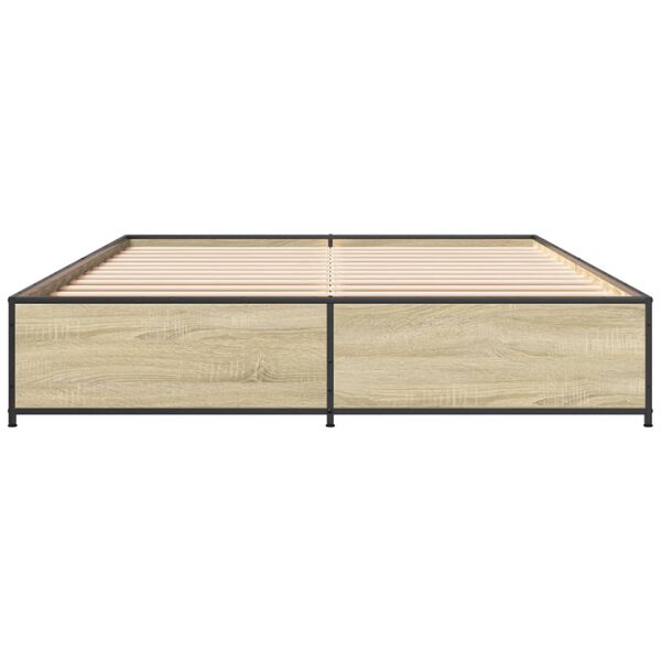 vidaXL Cadre de lit sans matelas ch&ecirc;ne sonoma 150x200 cm