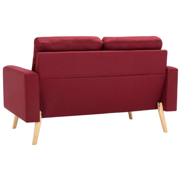 vidaXL Ensemble de canap&eacute;s 2 pcs Tissu Rouge bordeaux