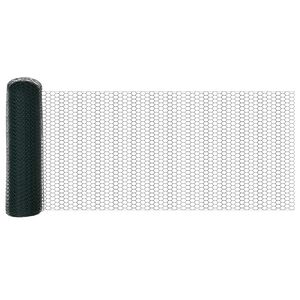 vidaXL Cl&ocirc;ture hexagonale Vert 0.4 x 10 m Acier