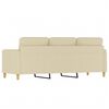 vidaXL Canap&eacute; &agrave; 3 places Cr&egrave;me 180 cm Tissu