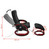 vidaXL Fauteuil de massage avec repose-pied Noir Similicuir